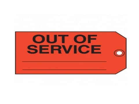 5S-OUT OF SERVICE LABEL